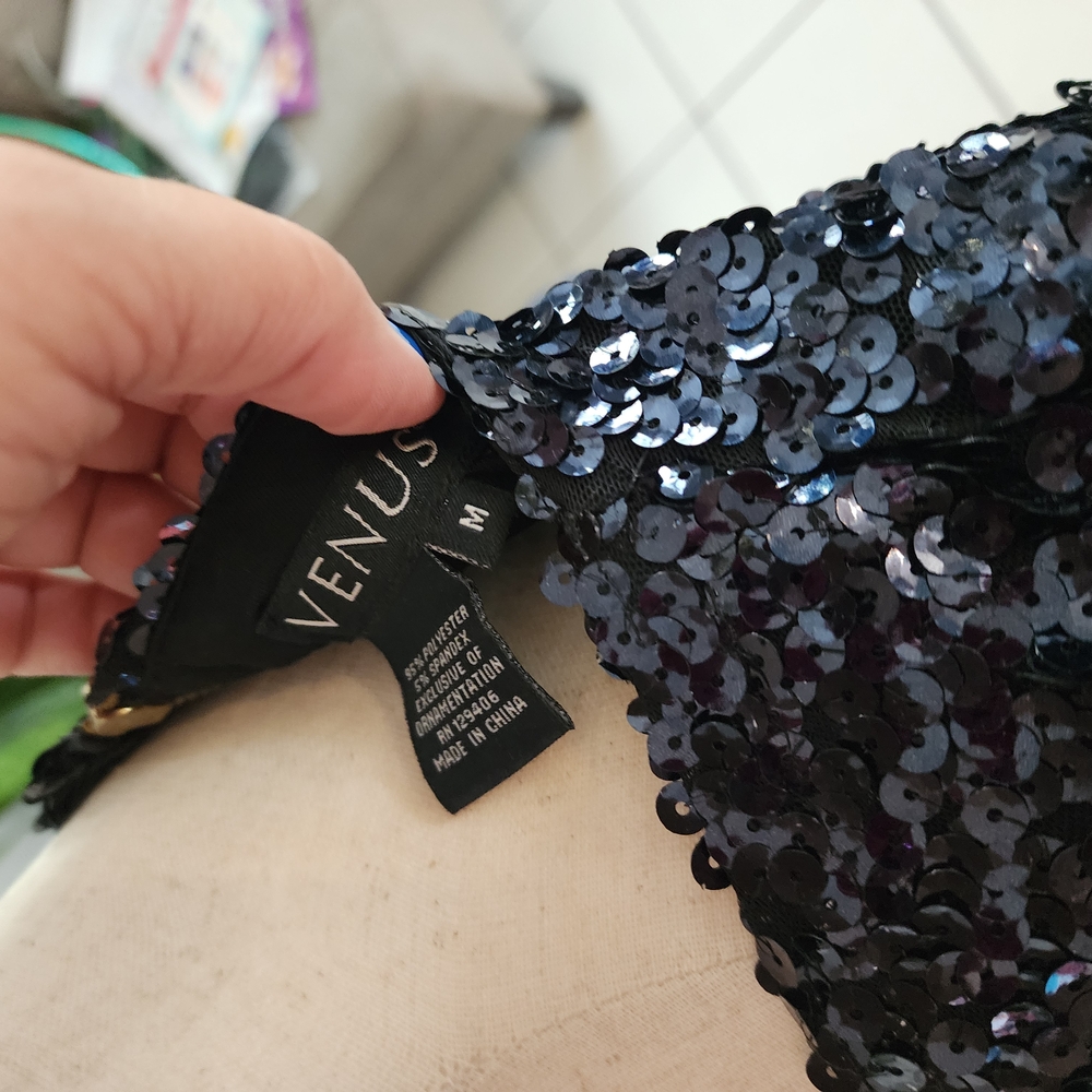 Venus Black Sequin Dress